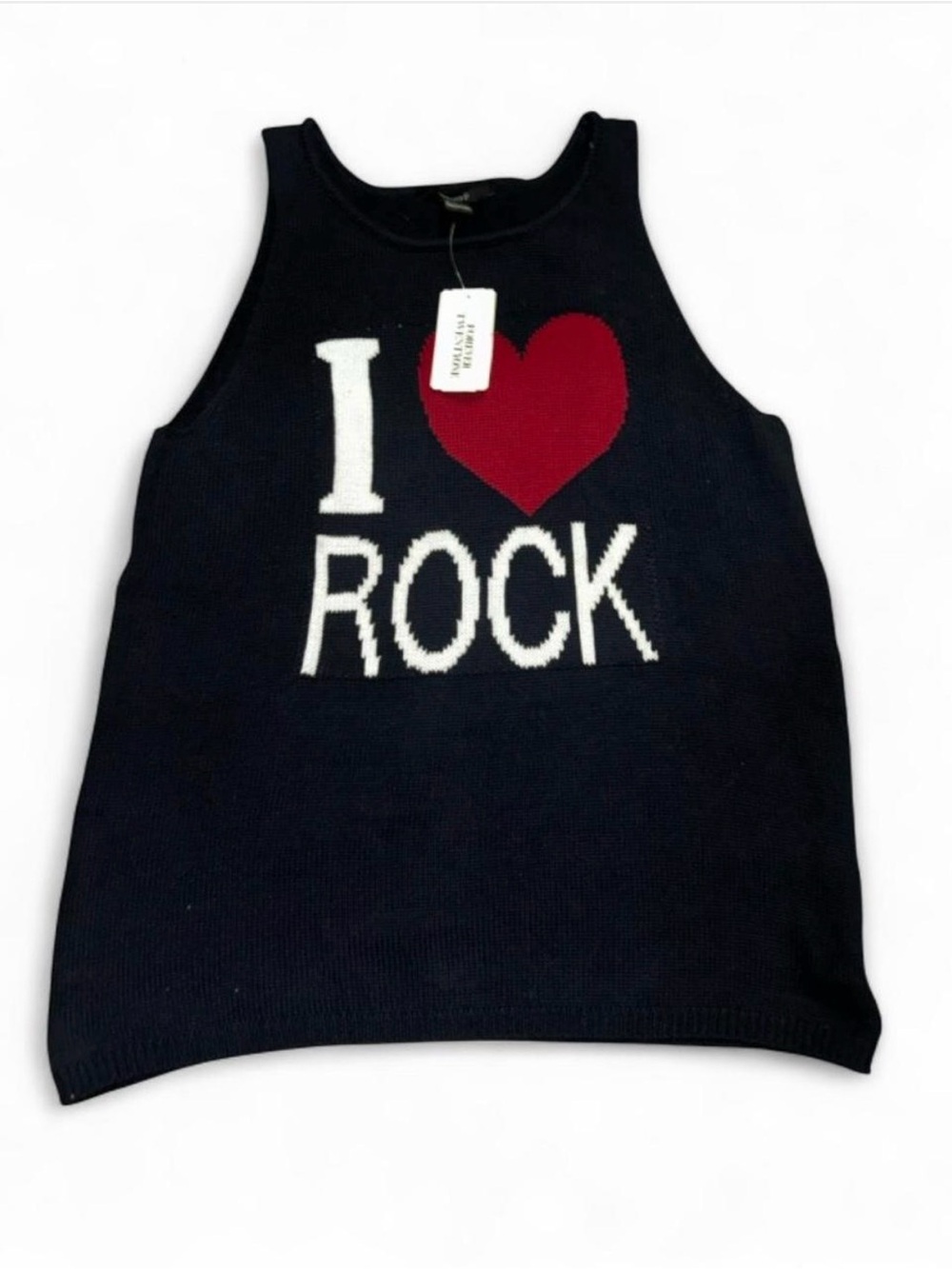 Forever 21 Navy Tank with Red Heart Graphic